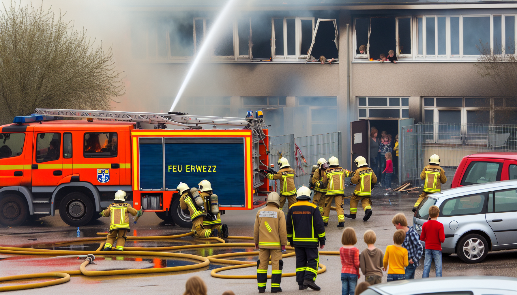 Kinder legen Feuer in Grundschule in Berlin-Hellersdorf