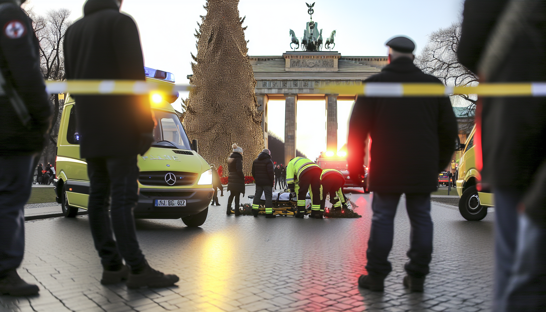 Brandenburger Tor'da Noel Ağaçları Işıldıyor