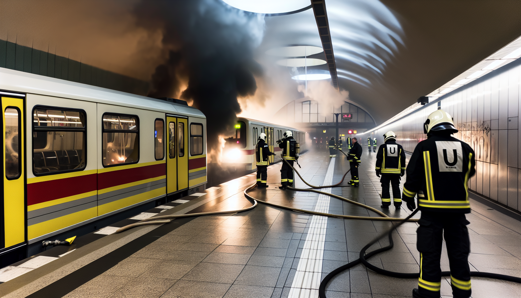 Berlin'de U-Bahn istasyonunda yangın