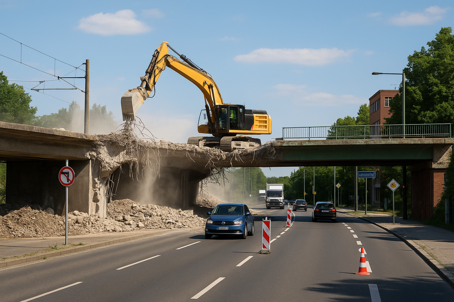 Wuhlheide Köprüsü Yıkıldı, Trafik Açıldı