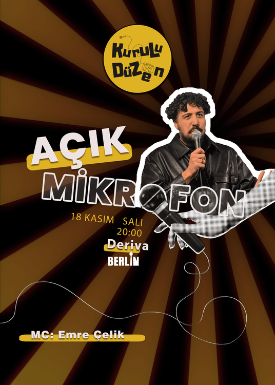Event-Bild: Türkisch Open Mic - Berlin Deriva Comedy Abend